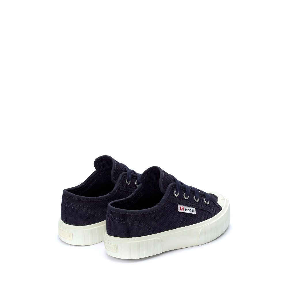 Superga 2630 Stripe Blue Low Top Sneakers - Kids Sneakers USA | US3037268